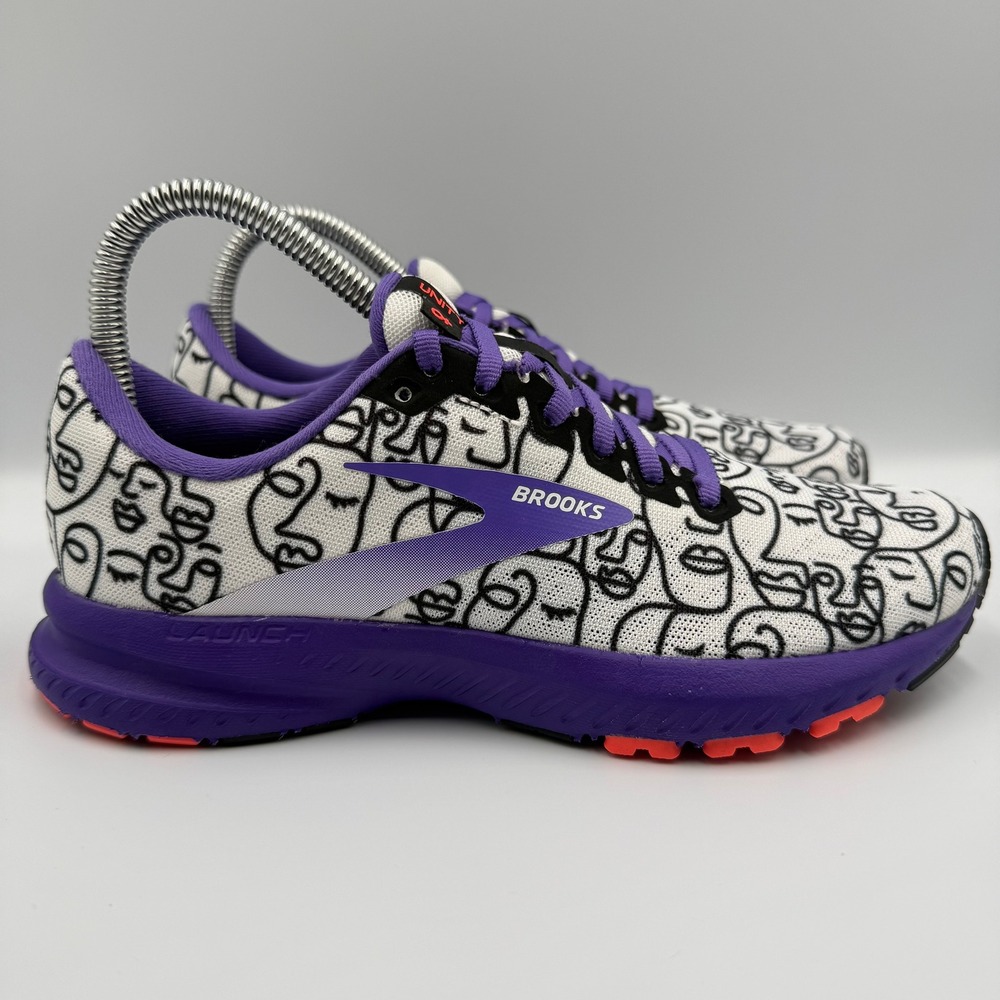 Brooks Launch 7 Unity Together Purple White Women 6.5 Running Shoes 1203221B130